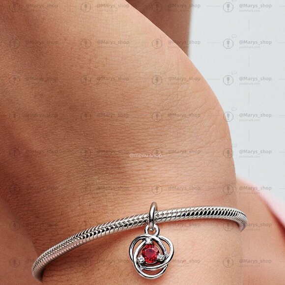 Pandora True Red Eternity Circle Dangle Charm - Picture 4 of 6